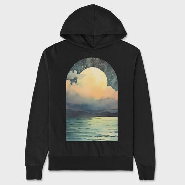 Sunset Over Pacific Ocean, Hanorac Oversize Barbati (Unisex)