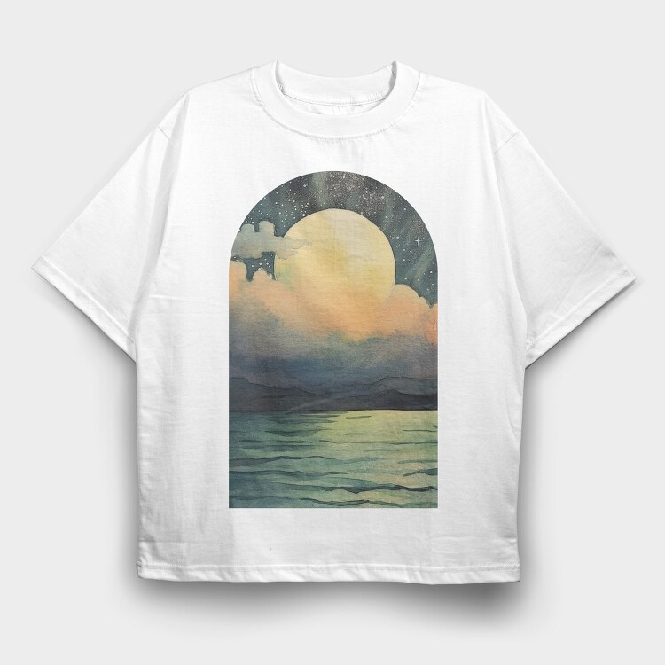 Sunset Over Pacific Ocean, Tricou Oversize Barbati (Unisex)