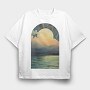 Sunset Over Pacific Ocean, Tricou Oversize Barbati (Unisex)