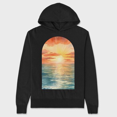 Sunset Pacific Ocean, Hanorac Oversize Barbati (Unisex)