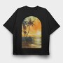 Sunset Palms Lover, Tricou Oversize Barbati (Unisex)