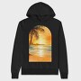 Sunset Palms Ocean, Hanorac Oversize Barbati (Unisex)