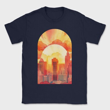 Sunset Vintage Cityscape, Tricou Barbati (Unisex)