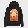 Sunset Vintage Cityscape, Hanorac Oversize Barbati (Unisex)