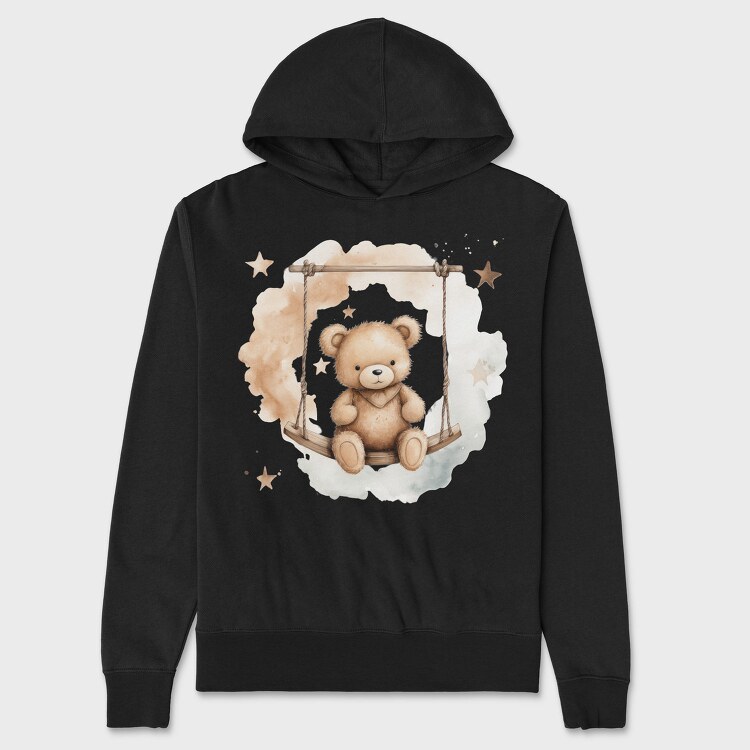 Sweet Night Bear Swings, Hanorac Oversize Barbati (Unisex)