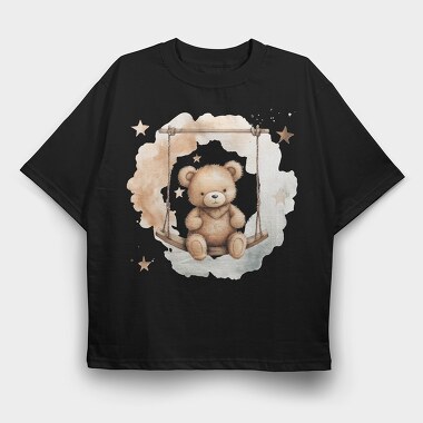 Sweet Night Bear Swings, Tricou Oversize Barbati (Unisex)
