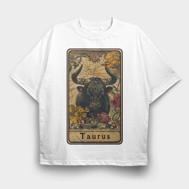 Taurus Bull Flowers, Tricou Oversize Barbati (Unisex)