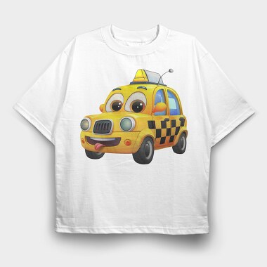 Taxi Face Clipart, Tricou Oversize Barbati (Unisex)
