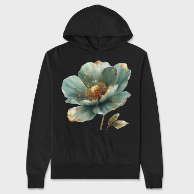 Teal Gold Lotus, Hanorac Oversize Barbati (Unisex)