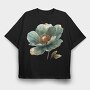 Teal Gold Lotus, Tricou Oversize Barbati (Unisex)