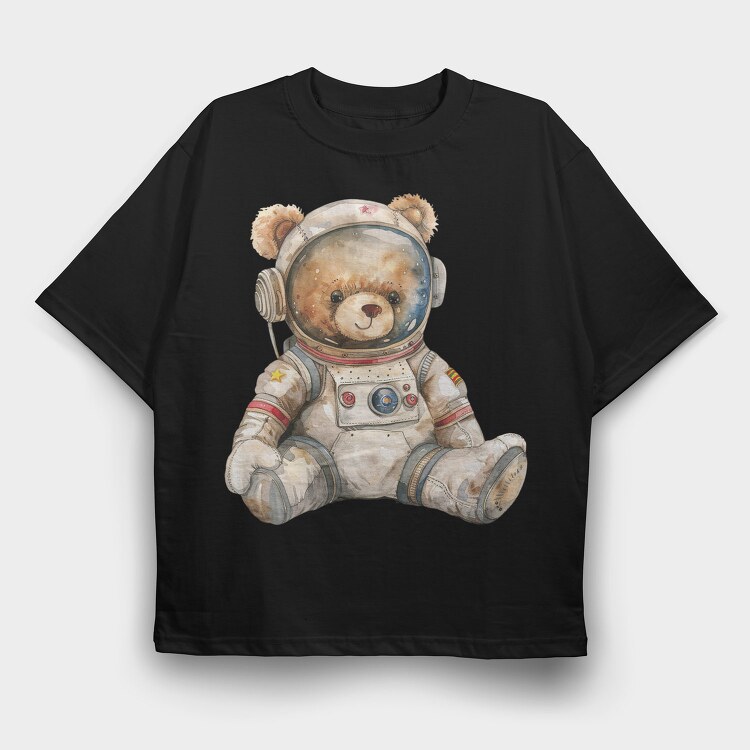 Teddy Astronaut Space, Tricou Oversize Barbati (Unisex)