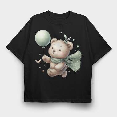 Teddy Balloon Star, Tricou Oversize Barbati (Unisex)