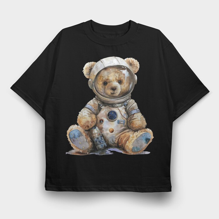 Teddy Bear Astronaut, Tricou Oversize Barbati (Unisex)