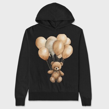 Teddy Bear Balloons, Hanorac Oversize Barbati (Unisex)