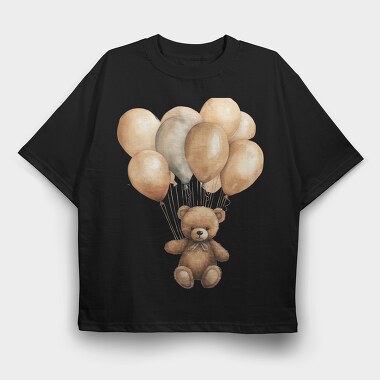 Teddy Bear Balloons, Tricou Oversize Barbati (Unisex)