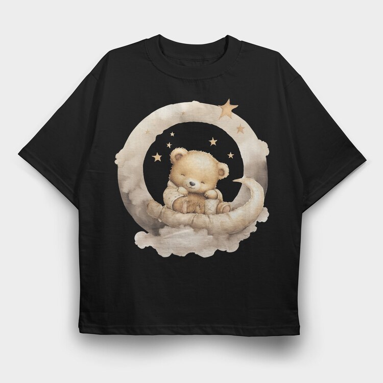 Teddy Bear Moon, Tricou Oversize Barbati (Unisex)