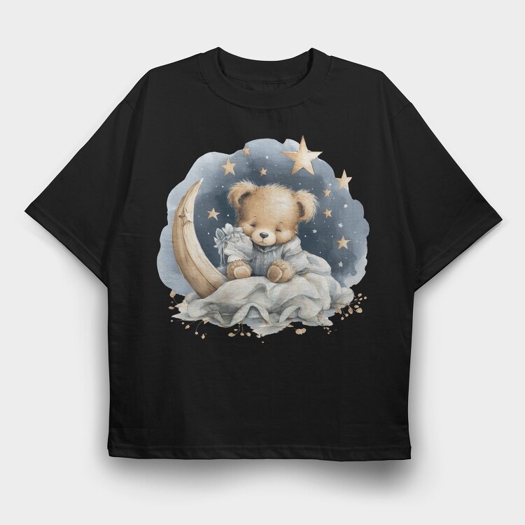 Teddy Bear Night, Tricou Oversize Barbati (Unisex)
