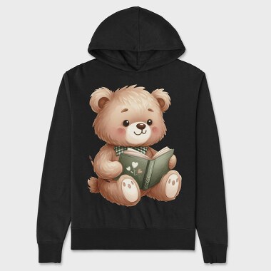 Teddy Bear Reading, Hanorac Oversize Barbati (Unisex)