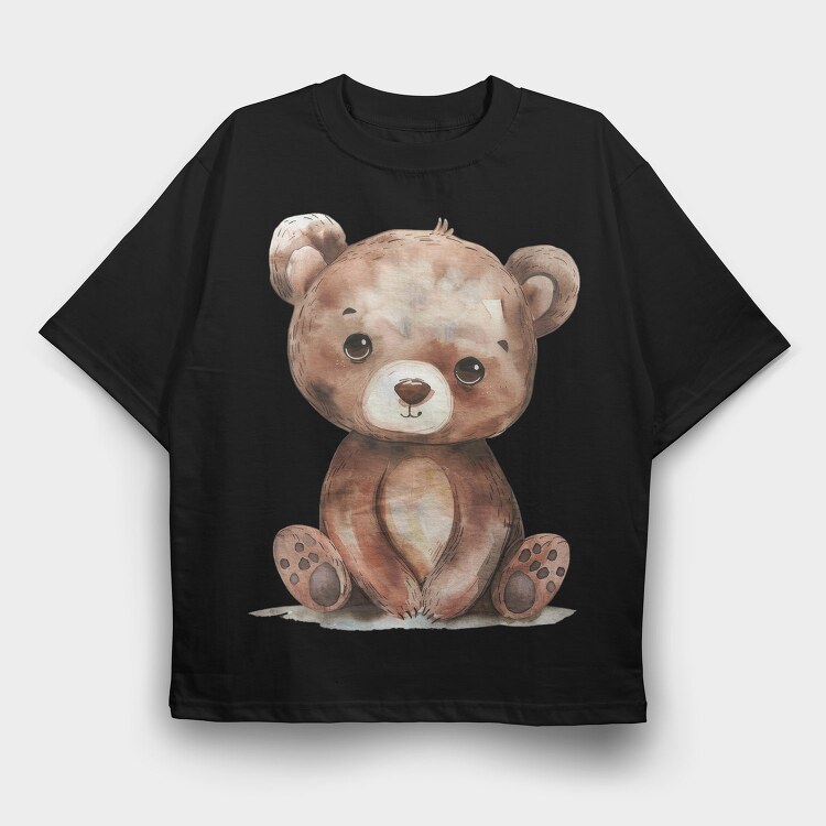 Teddy Bear Sitting, Tricou Oversize Barbati (Unisex)