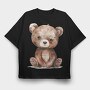 Teddy Bear Sitting, Tricou Oversize Barbati (Unisex)