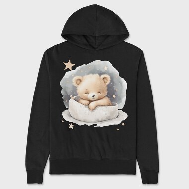 Teddy Bear Sleeping, Hanorac Oversize Barbati (Unisex)