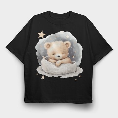 Teddy Bear Sleeping, Tricou Oversize Barbati (Unisex)