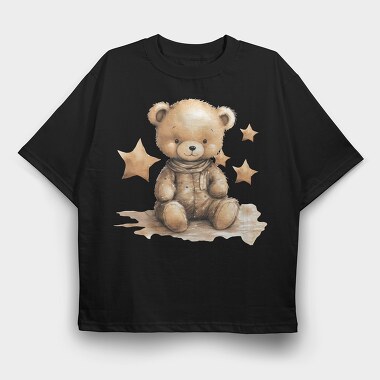 Teddy Bear Stars, Tricou Oversize Barbati (Unisex)