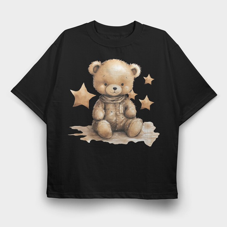 Teddy Bear Stars, Tricou Oversize Barbati (Unisex)