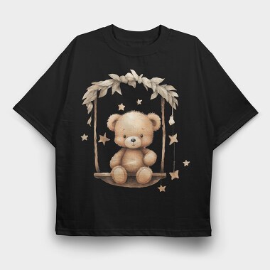 Teddy Bear Swings, Tricou Oversize Barbati (Unisex)