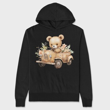 Teddy Car Flowers, Hanorac Oversize Barbati (Unisex)