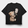 Teddy Flower Bear, Tricou Oversize Barbati (Unisex)