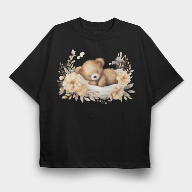 Teddy Flower Cuddle, Tricou Oversize Barbati (Unisex)