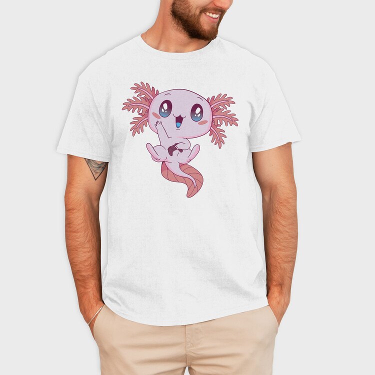 Kawaii Gaming Axolotl Gamer, Tricou Barbati (Unisex)