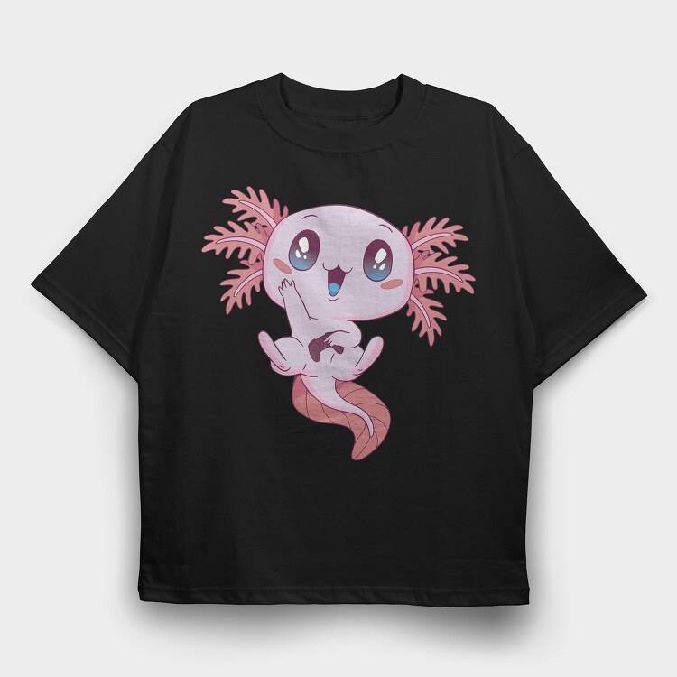 Kawaii Gaming Axolotl Gamer, Tricou Oversize Barbati (Unisex)