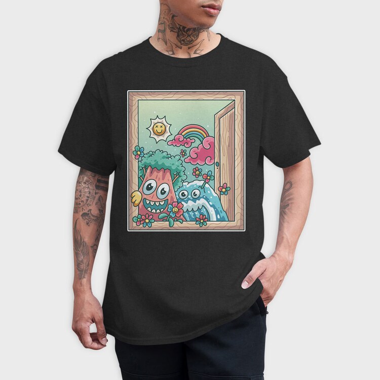 Cute Nature Window, Tricou Barbati (Unisex)