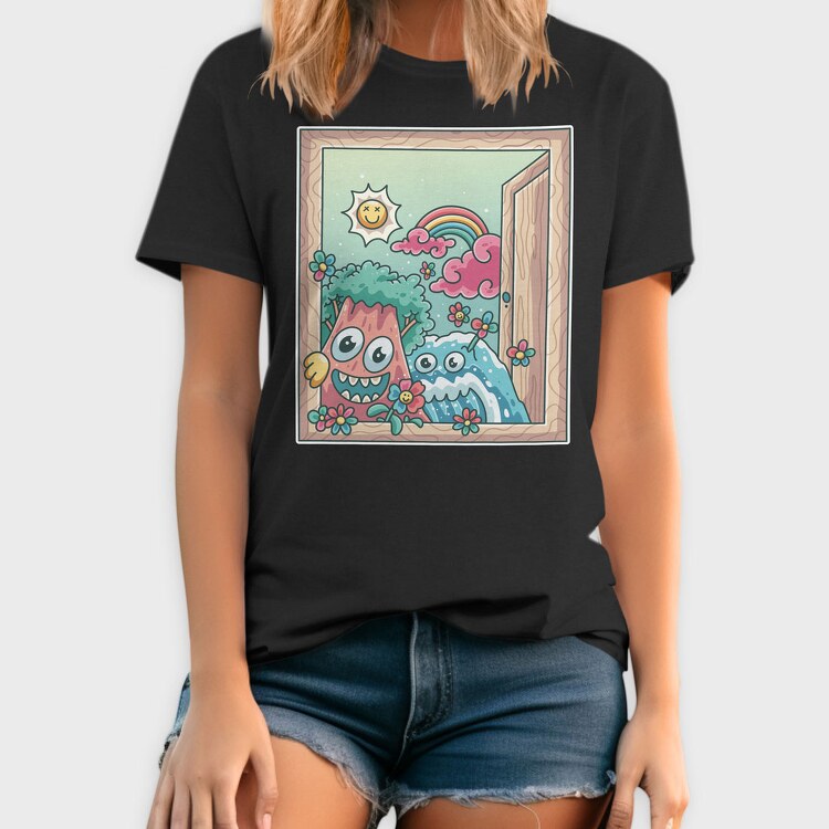 Cute Nature Window, Tricou Barbati (Unisex)