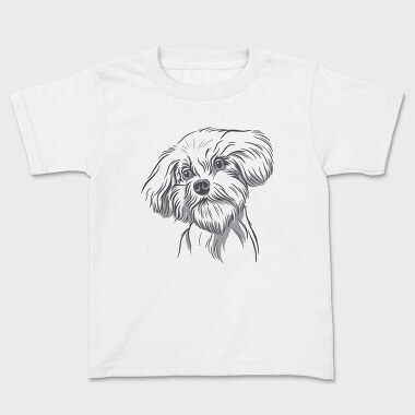Cool Dog Illustration Doodle, Tricou Copii