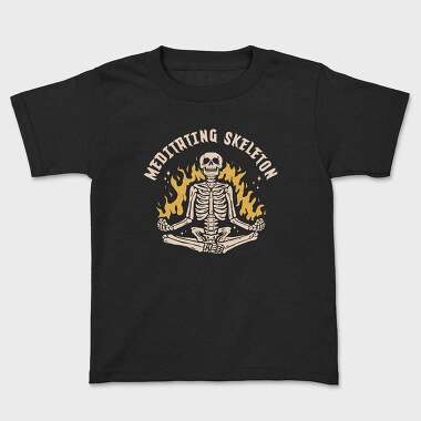 Cool Meditating Skeleton Skelleton, Tricou Copii