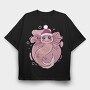 Axolotl In Christmas Hat, Tricou Oversize Barbati (Unisex)