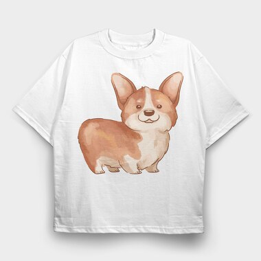 Corgi Cutie, Tricou Oversize Barbati (Unisex)