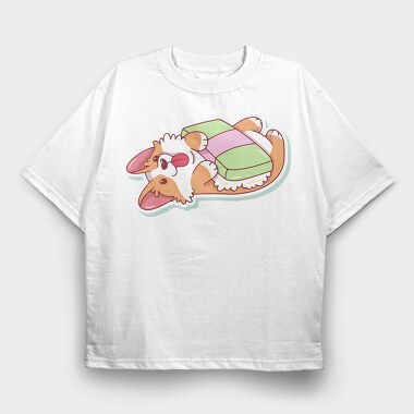 Corgi Nap Time, Tricou Oversize Barbati (Unisex)