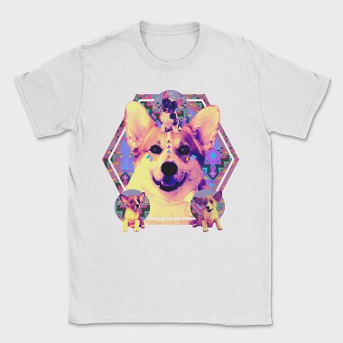 Corgi Psychedelic Collage, Tricou Barbati (Unisex)