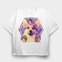 Corgi Psychedelic Collage, Tricou Oversize Barbati (Unisex)