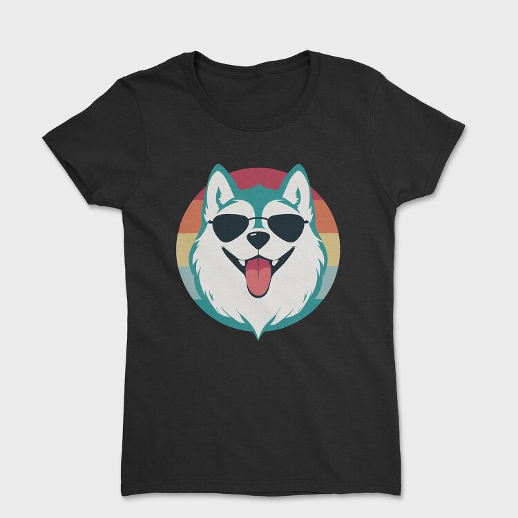 Cool Husky With Sunglasses Face, Tricou Femei