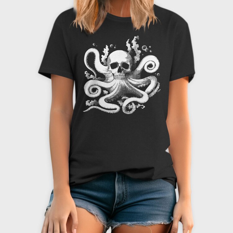 Octopus Skull, Tricou Barbati (Unisex)