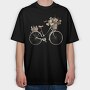 Vintage Floral Bicycle, Tricou Oversize Barbati (Unisex)