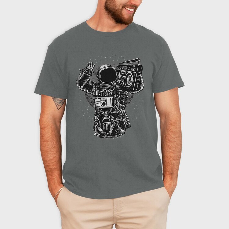 Astronaut Boombox, Tricou Barbati (Unisex)