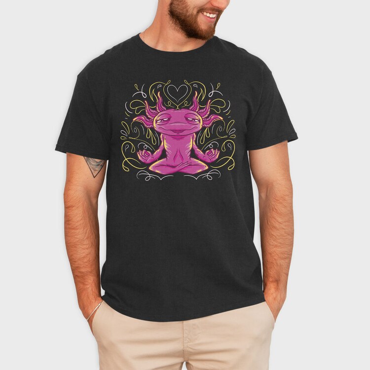 Axolotl Meditation Meditating, Tricou Barbati (Unisex)