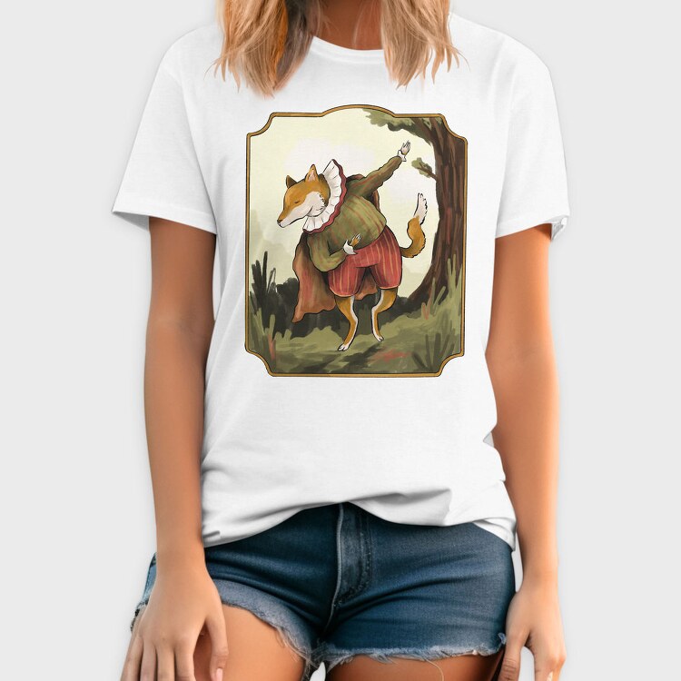 Vintage Fox Coat Illustrations, Tricou Barbati (Unisex)