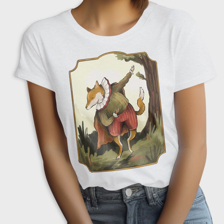 Vintage Fox Coat Illustrations, Tricou Femei